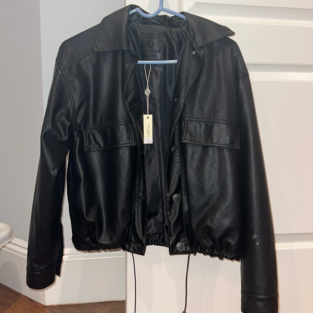 Black leather jacket